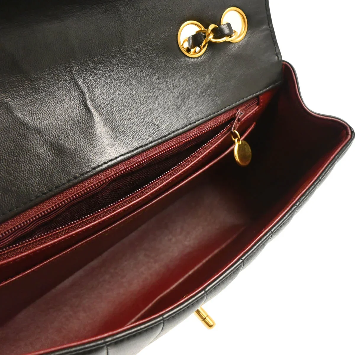 Chanel Black Lambskin Chevron Shoulder Bag - Image 3
