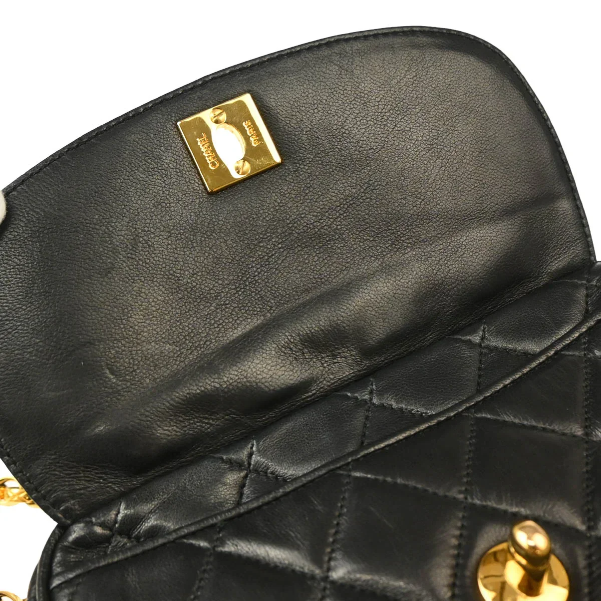 Chanel 1991-1994 Black Lambskin Camera Bag Mini - Image 7