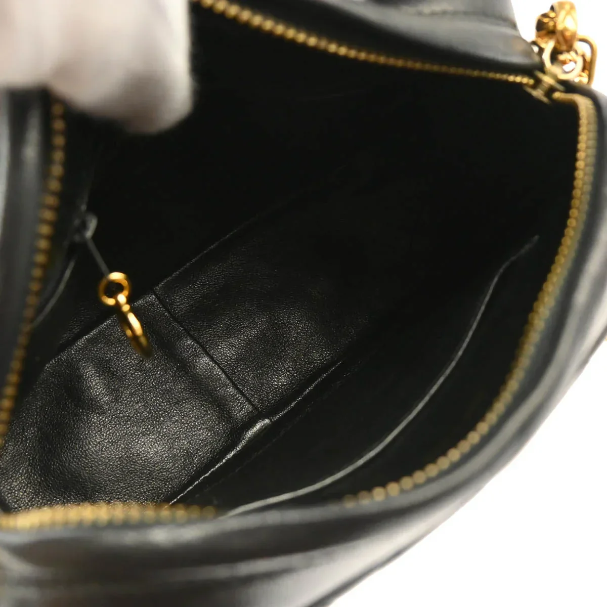 Chanel 1991-1994 Black Lambskin Camera Bag Mini - Image 9
