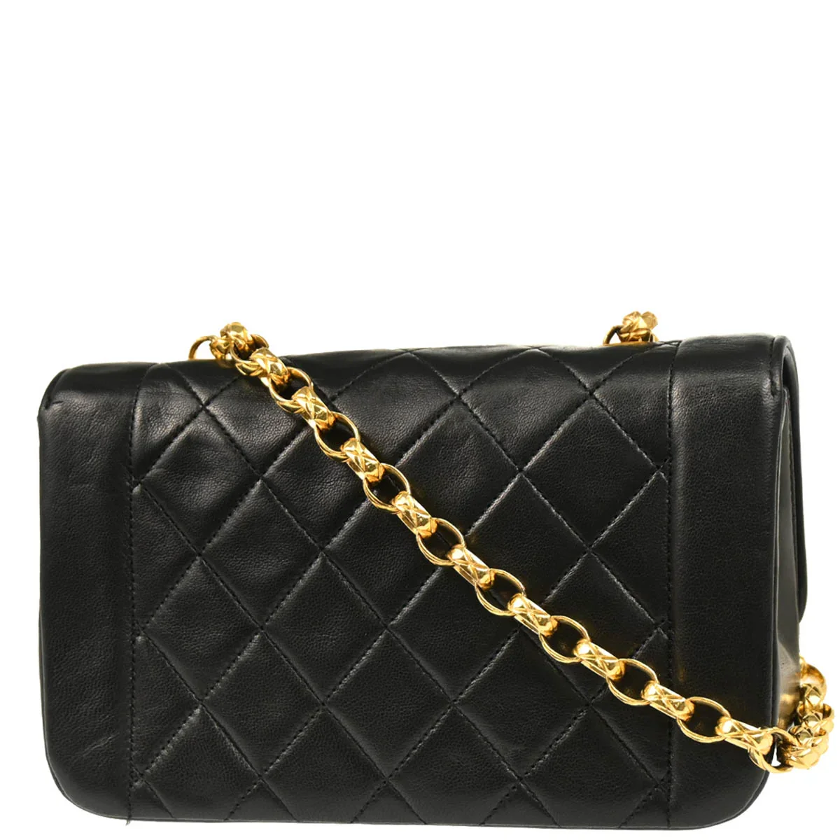 Chanel 1989-1991 Black Lambskin Shoulder Bag - Image 2