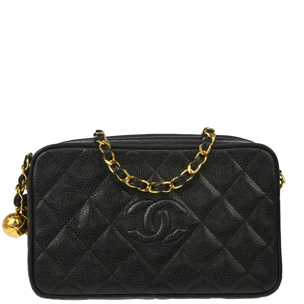 Chanel 1991-1994 Black Caviar Camera Bag