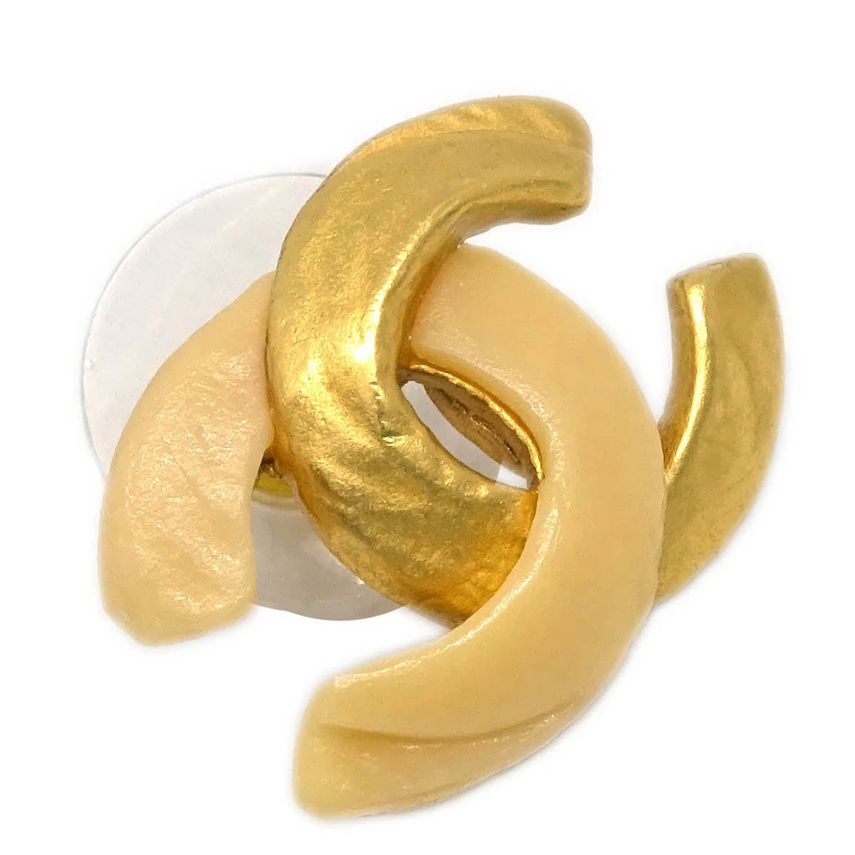 Chanel Piercing Earrings Gold CC 00T - Image 2