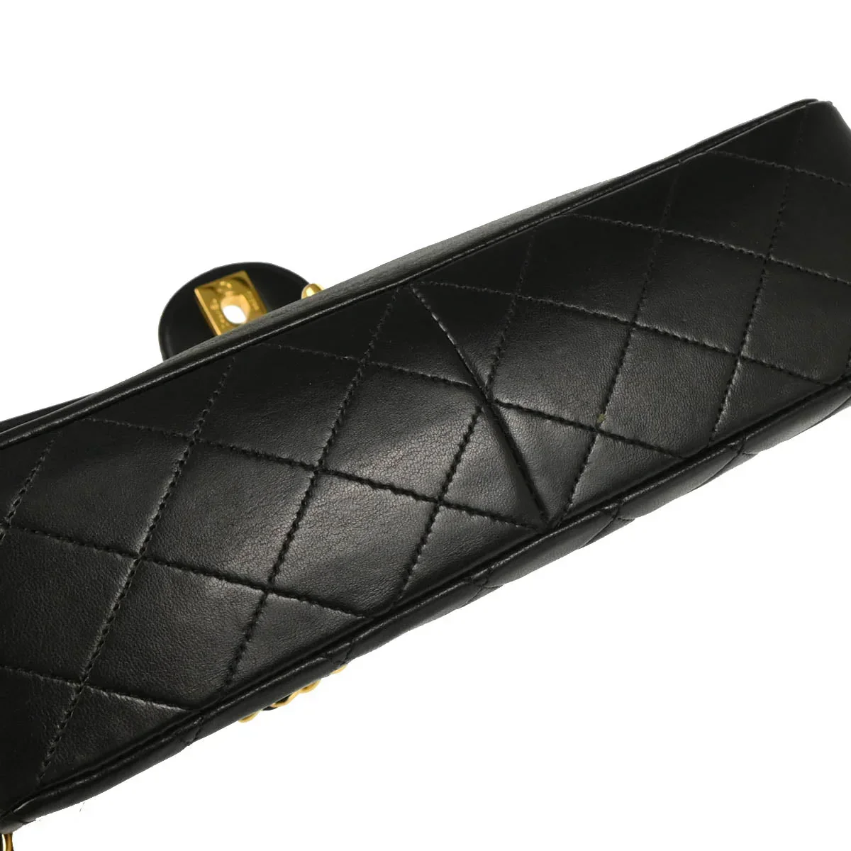 Chanel Black Lambskin Single Flap Shoulder Bag - Image 5