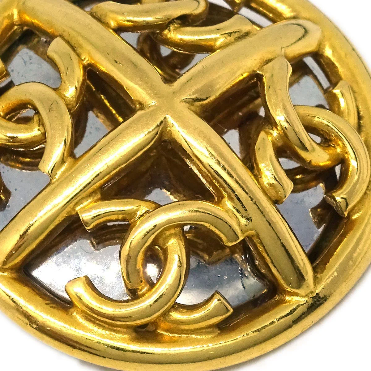 Chanel Button Earrings Clip-On Gold 2940/93P - Image 2