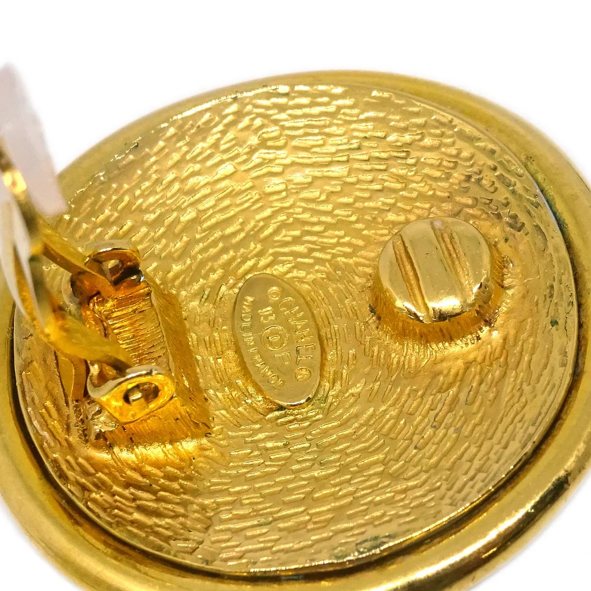 Chanel Button Earrings Clip-On Gold 2940/93P - Image 3