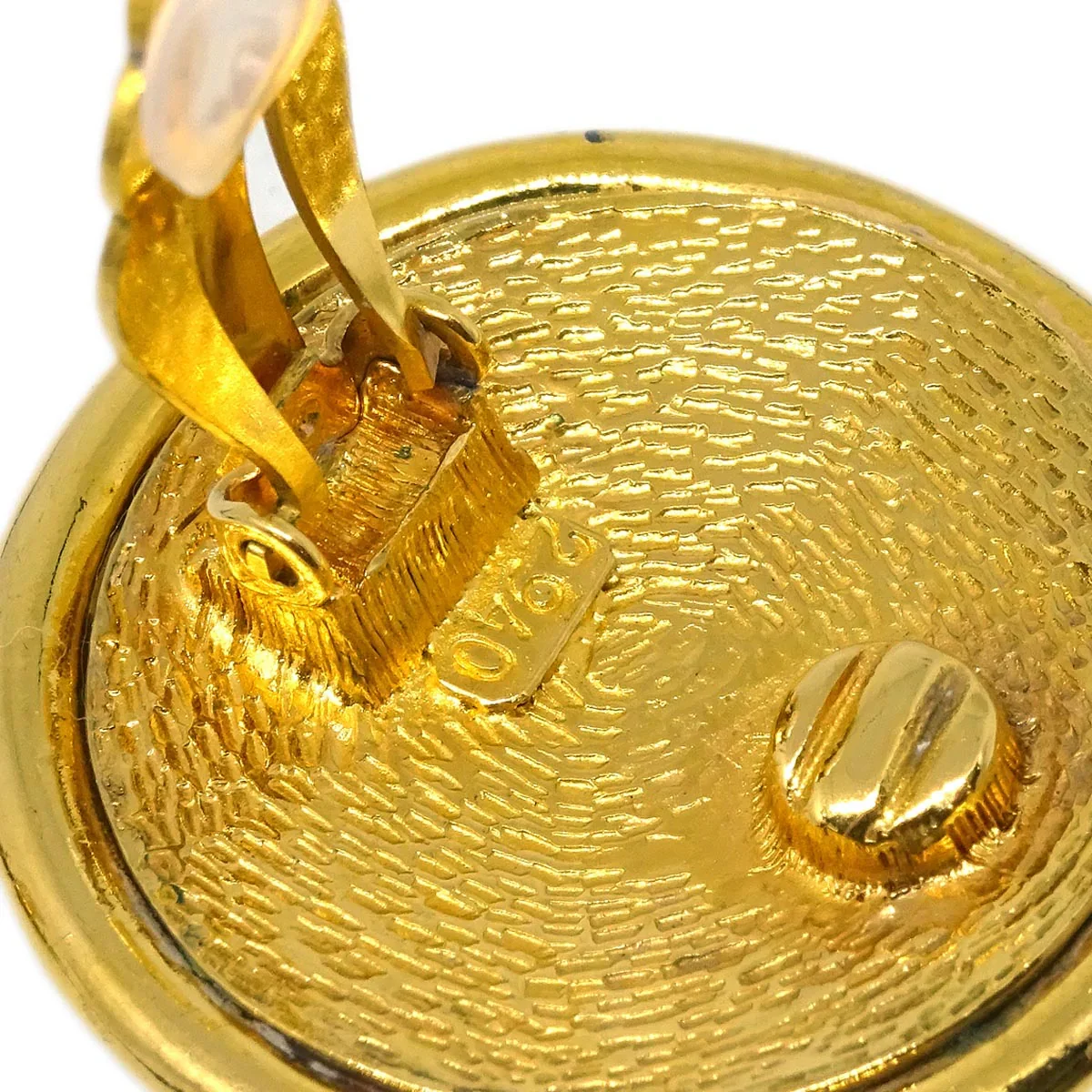 Chanel Button Earrings Clip-On Gold 2940/93P - Image 4