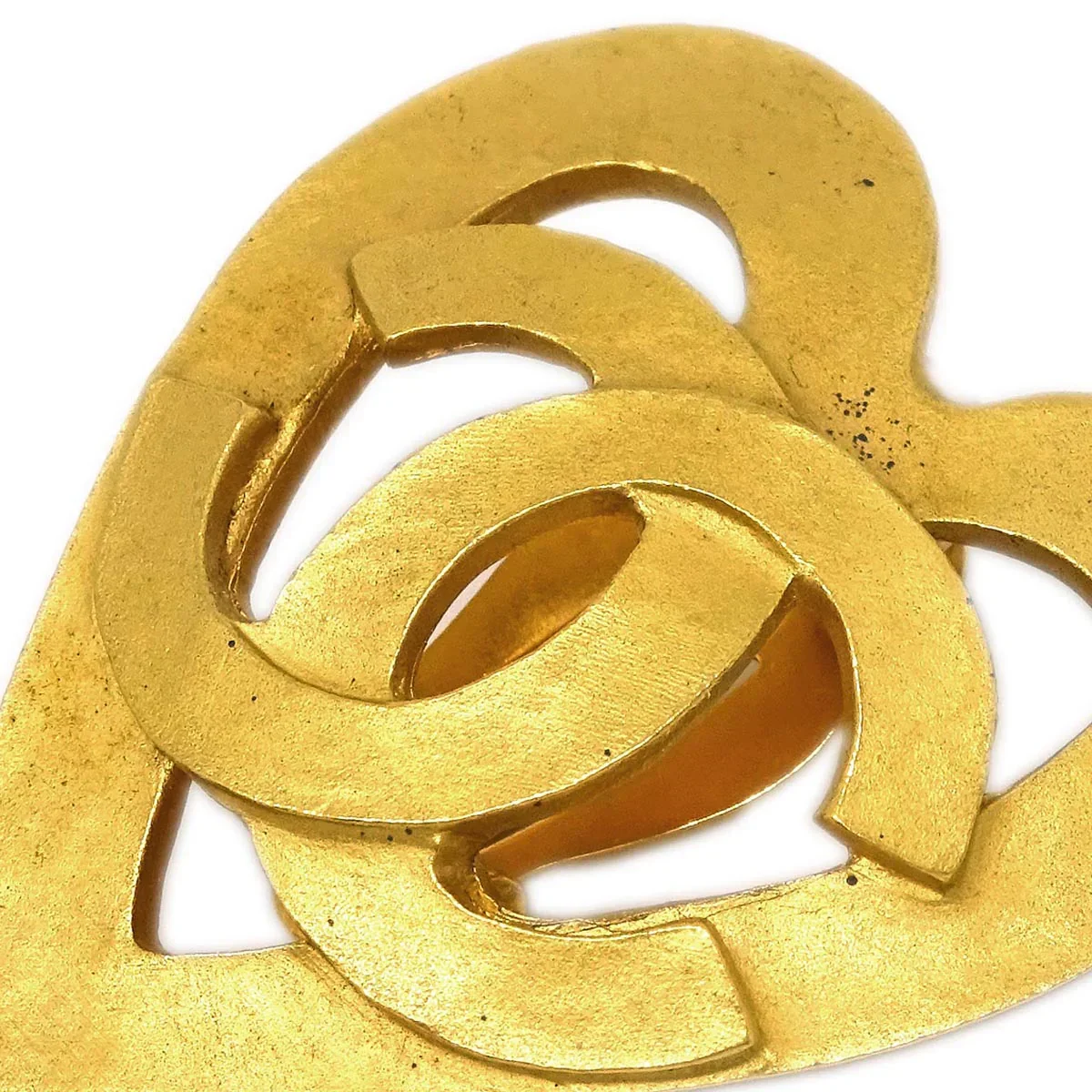 Chanel Gold Heart Earrings Clip-On 95P - Image 2
