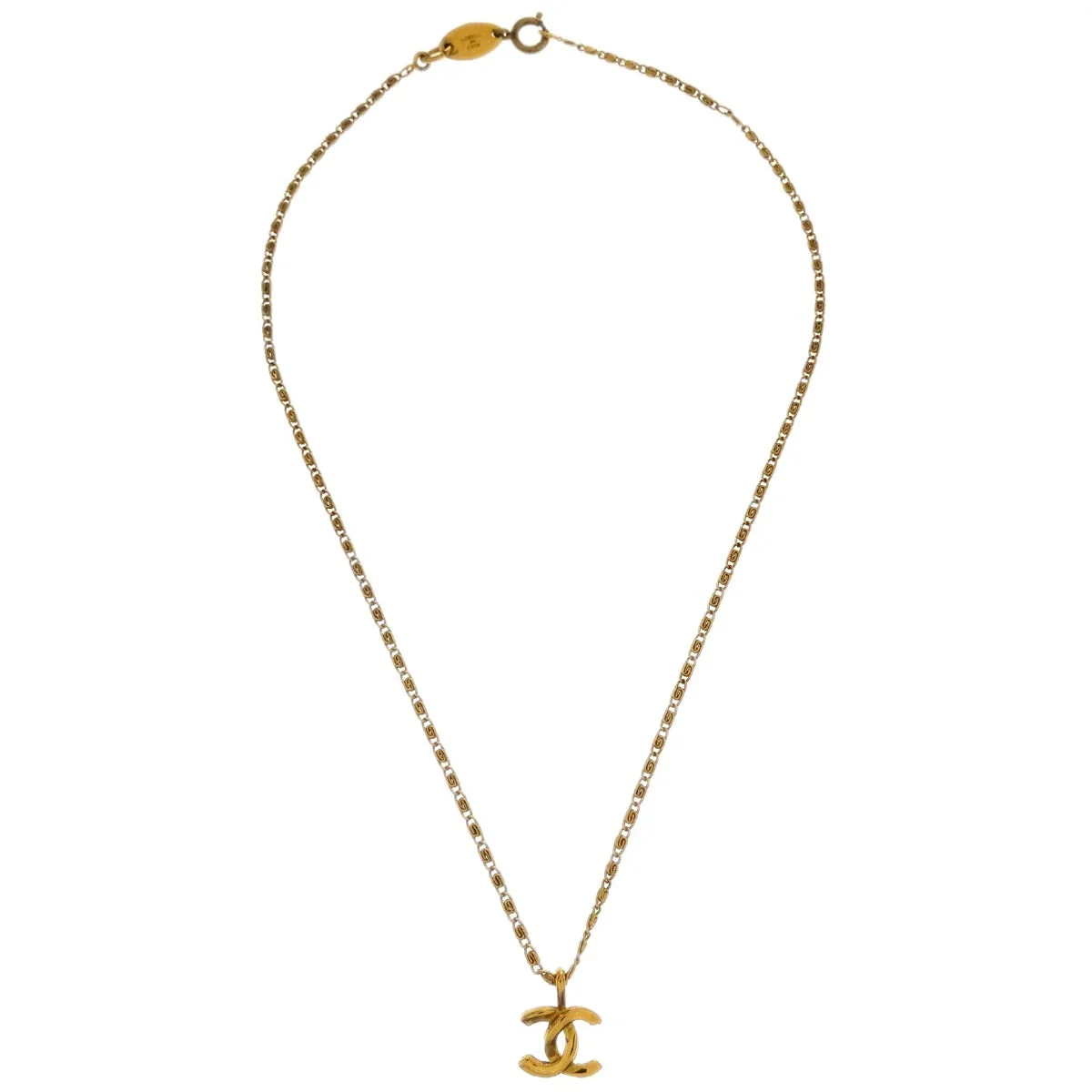 Chanel Gold CC Chain Pendant Necklace 1982 - Image 2