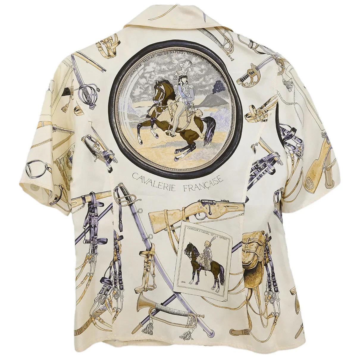Hermes Short Sleeve Shirt Blouse White #38 - Image 2