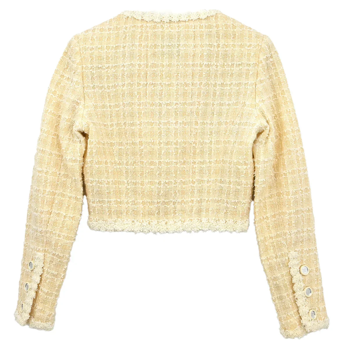 Chanel Collarless Single Breasted Jacket White #34 - Image 2