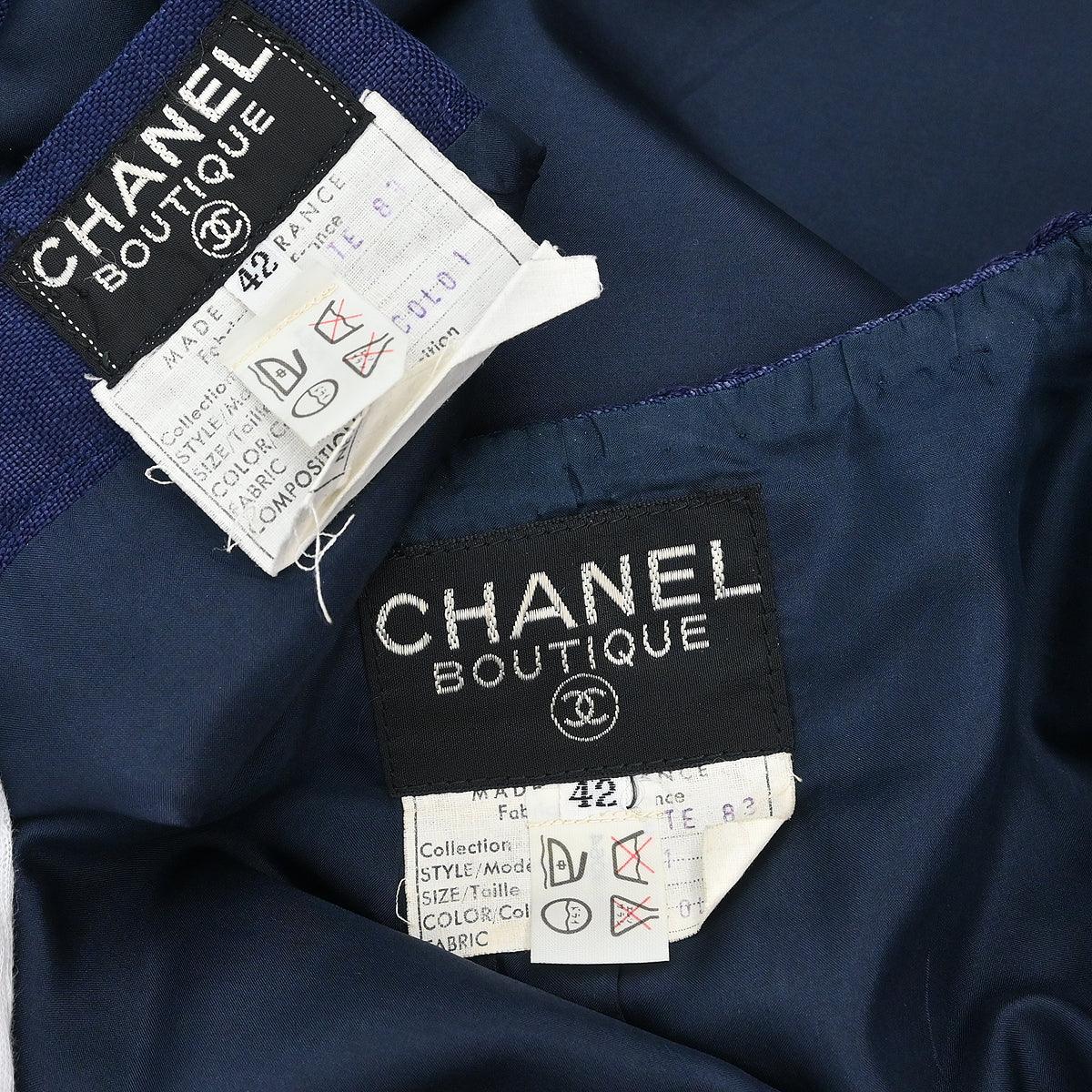 Chanel Setup Suit Jacket Skirt Navy #42 - Image 11