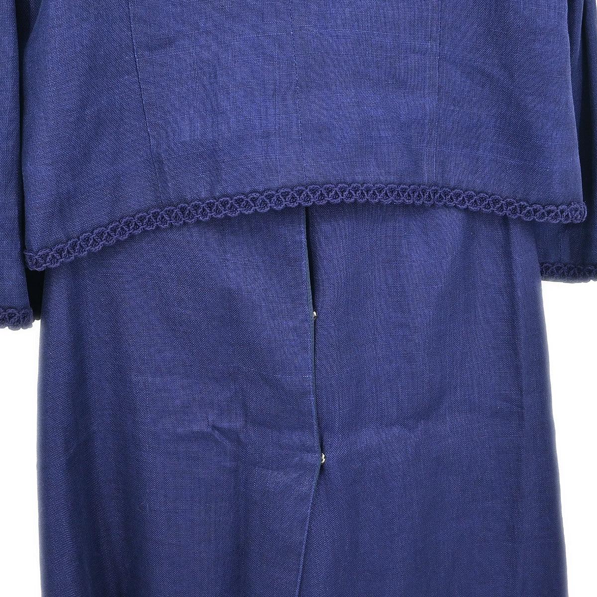 Chanel Setup Suit Jacket Skirt Navy #42 - Image 4