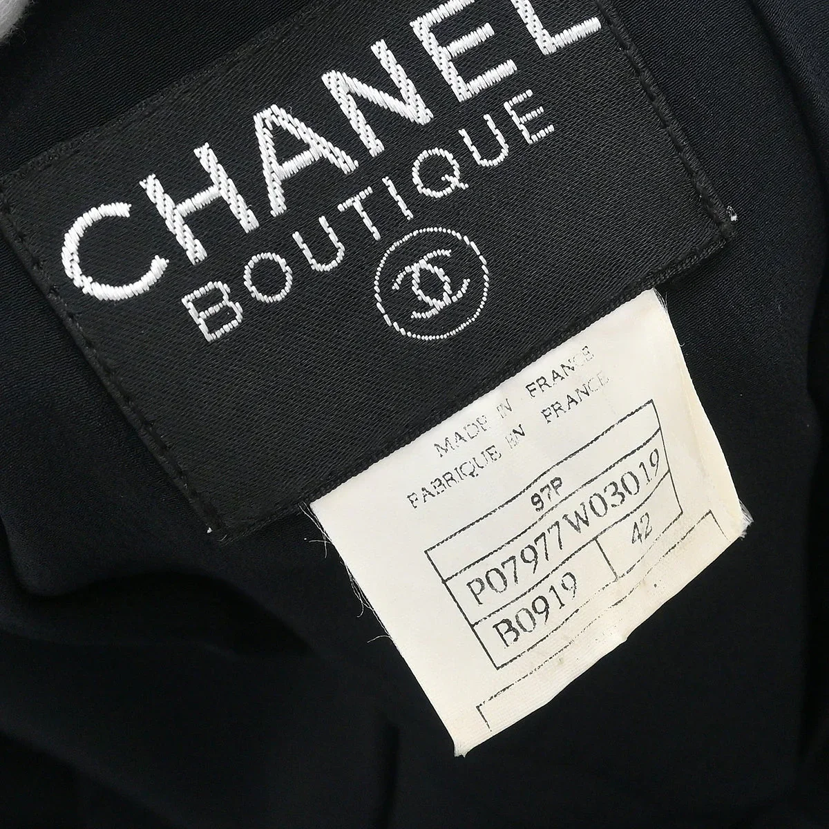 Chanel 1997 Single Breasted Collarless Jacket Black #42 - Image 9