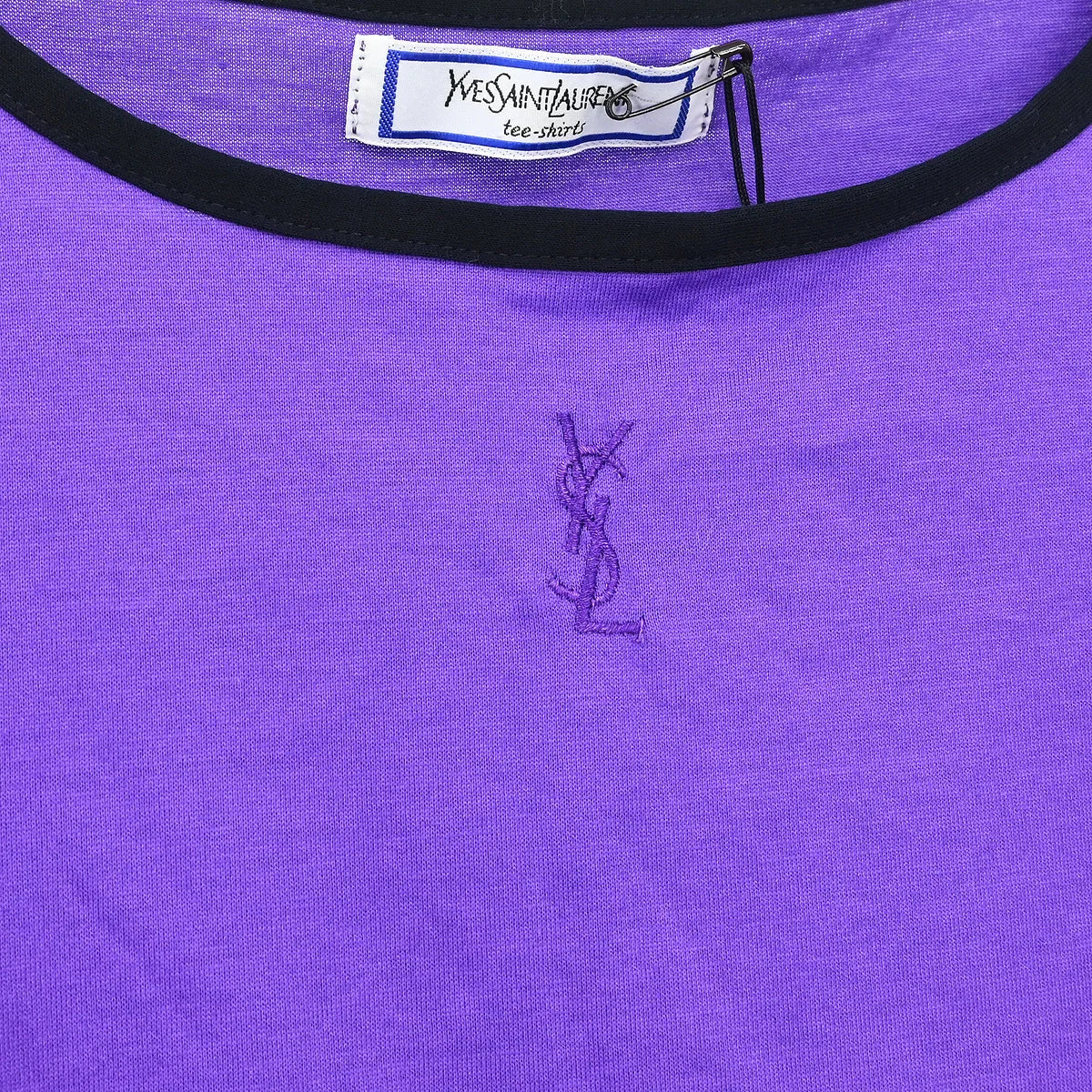 Yves Saint Laurent Short Sleeve Top Purple #M - Image 3