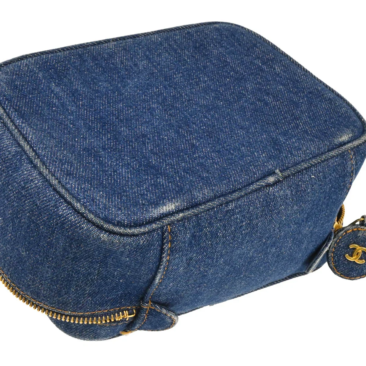 Chanel 1996-1997 Blue Denim Vanity Handbag - Image 5