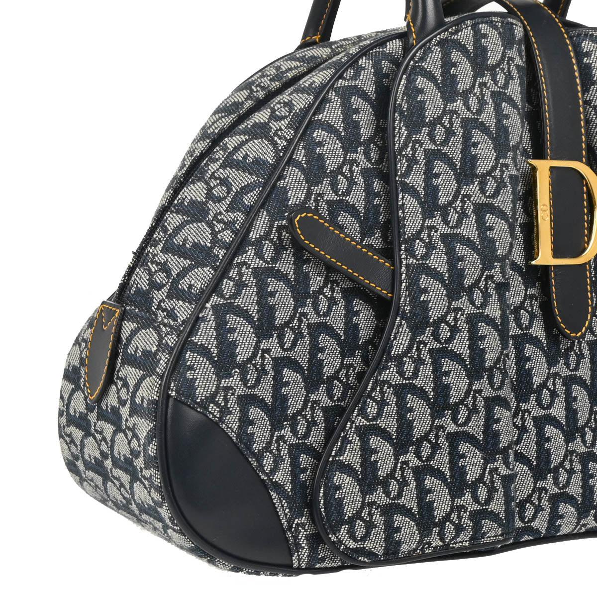 Christian Dior 2002 Navy Double Saddle Trotter Handbag - Image 3