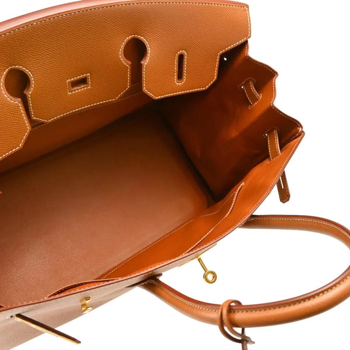 Hermes 2001 Gold Courchevel Birkin 35 Handbag - Image 4