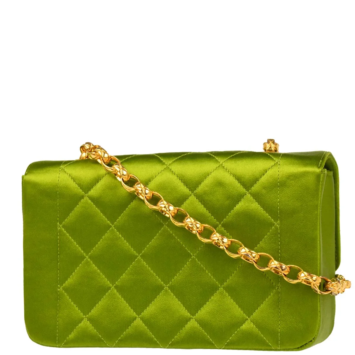 Chanel Green Satin Diana Shoulder Bag - Image 2