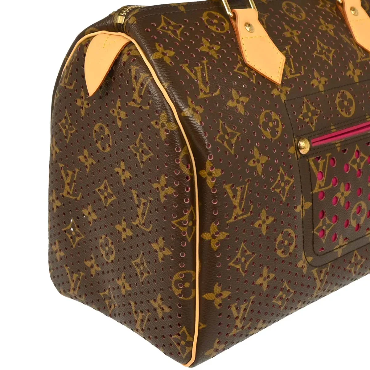 Louis Vuitton 2006 Pink Monogram Perfo Speedy 30 Handbag M95180 - Image 3