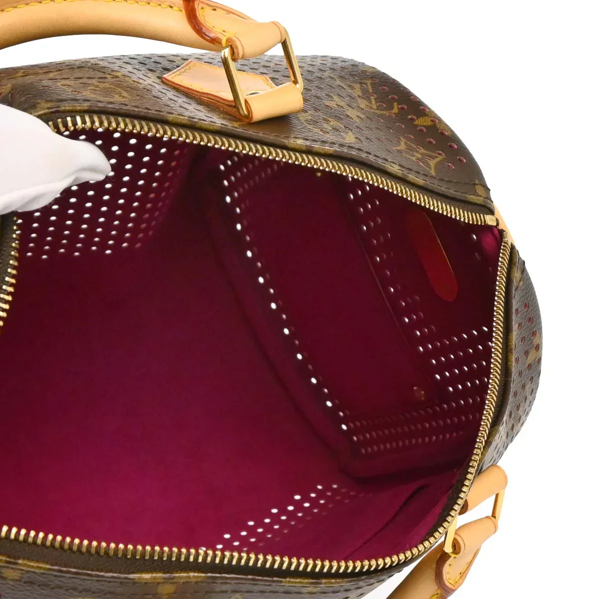 Louis Vuitton 2006 Pink Monogram Perfo Speedy 30 Handbag M95180 - Image 4