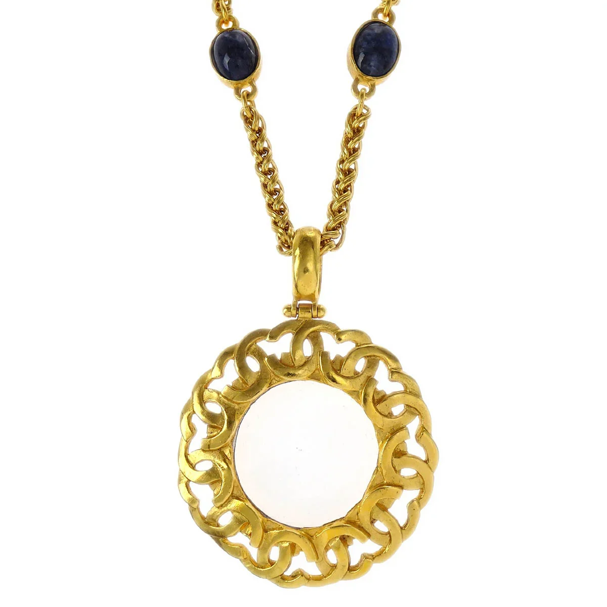 Chanel Loupe Chain Necklace Stone Gold 95A - Image 2