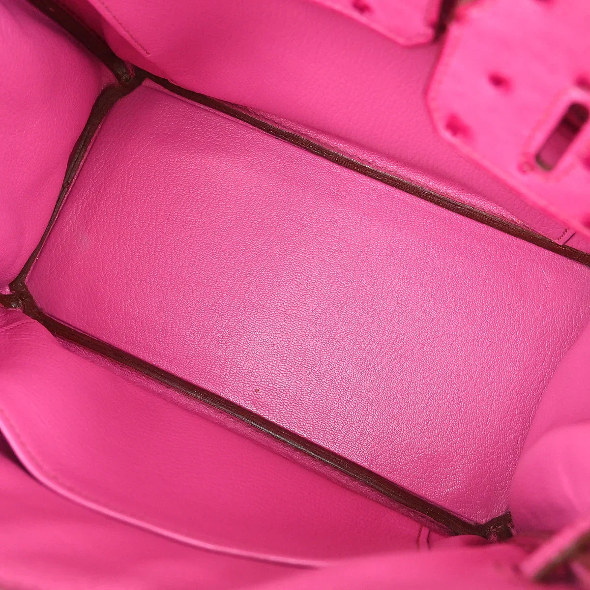 Hermes * Fuschia Pink Ostrich Birkin 25 Handbag - Image 8