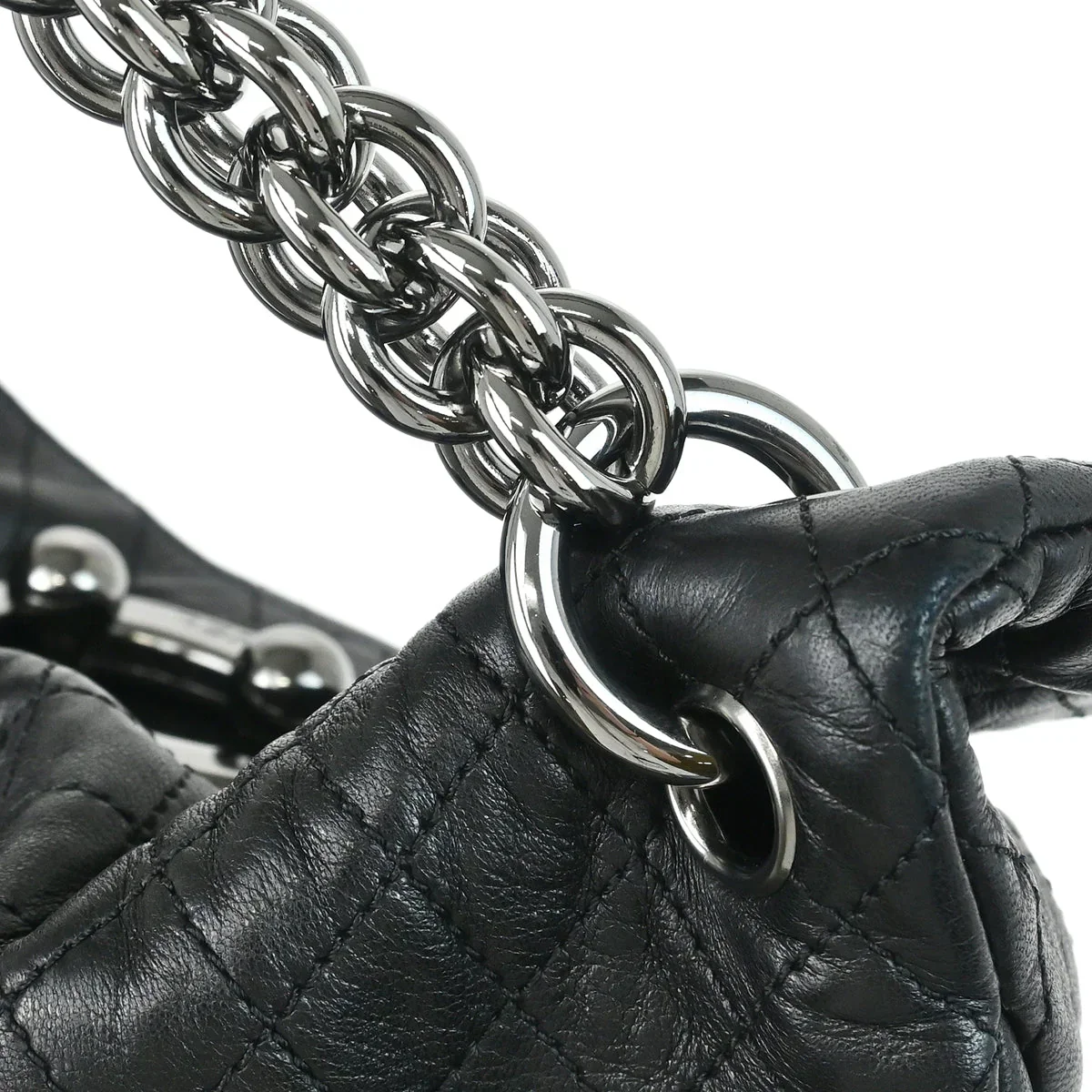 Chanel Black Lambskin Chain Shoulder Bag - Image 5