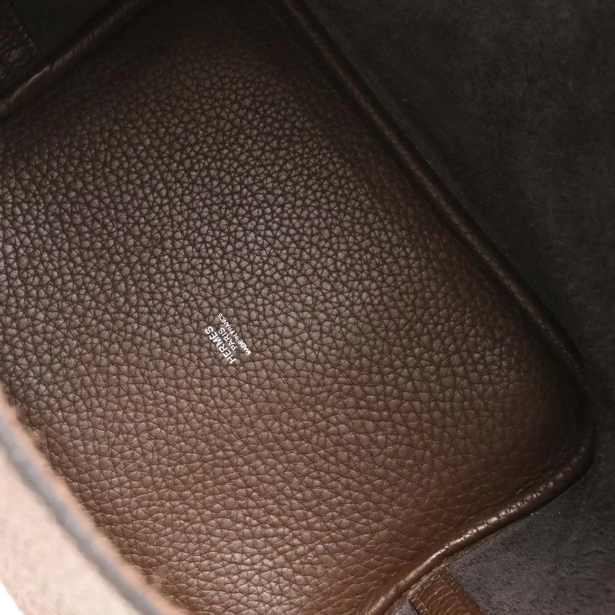 Hermes Chocolat Taurillon Clemence Picotin 22 MM Handbag - Image 9