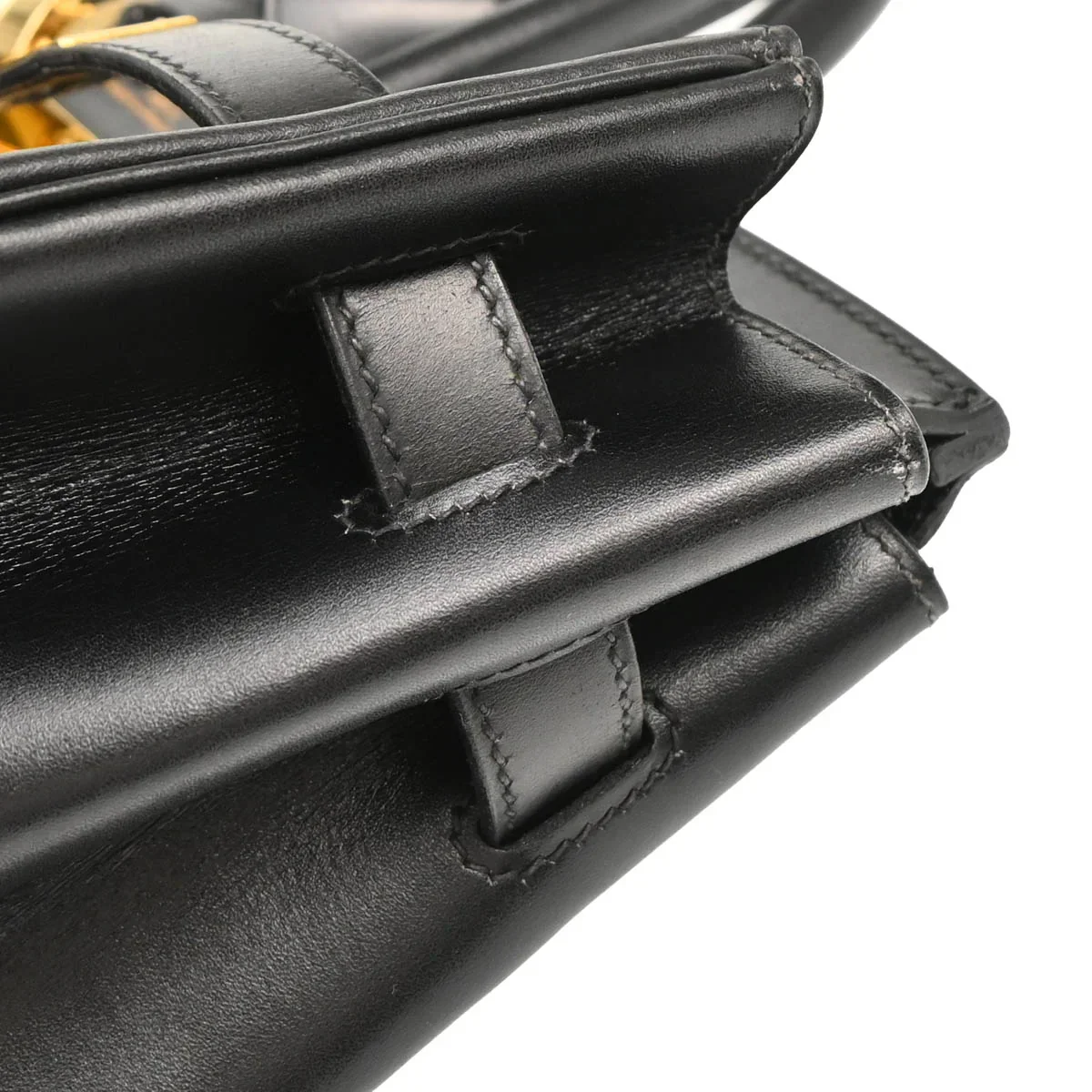 Hermes 1997 Black Box Calf Haut a Courroies 32 Handbag - Image 5