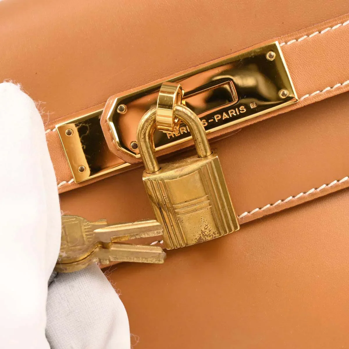 Hermes Gold Box Calf Kelly 32 Retourne 2way Shoulder Handbag - Image 3