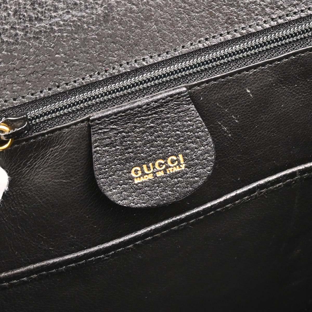 Gucci Black Pigskin Bamboo 2way Shoulder Handbag - Image 8