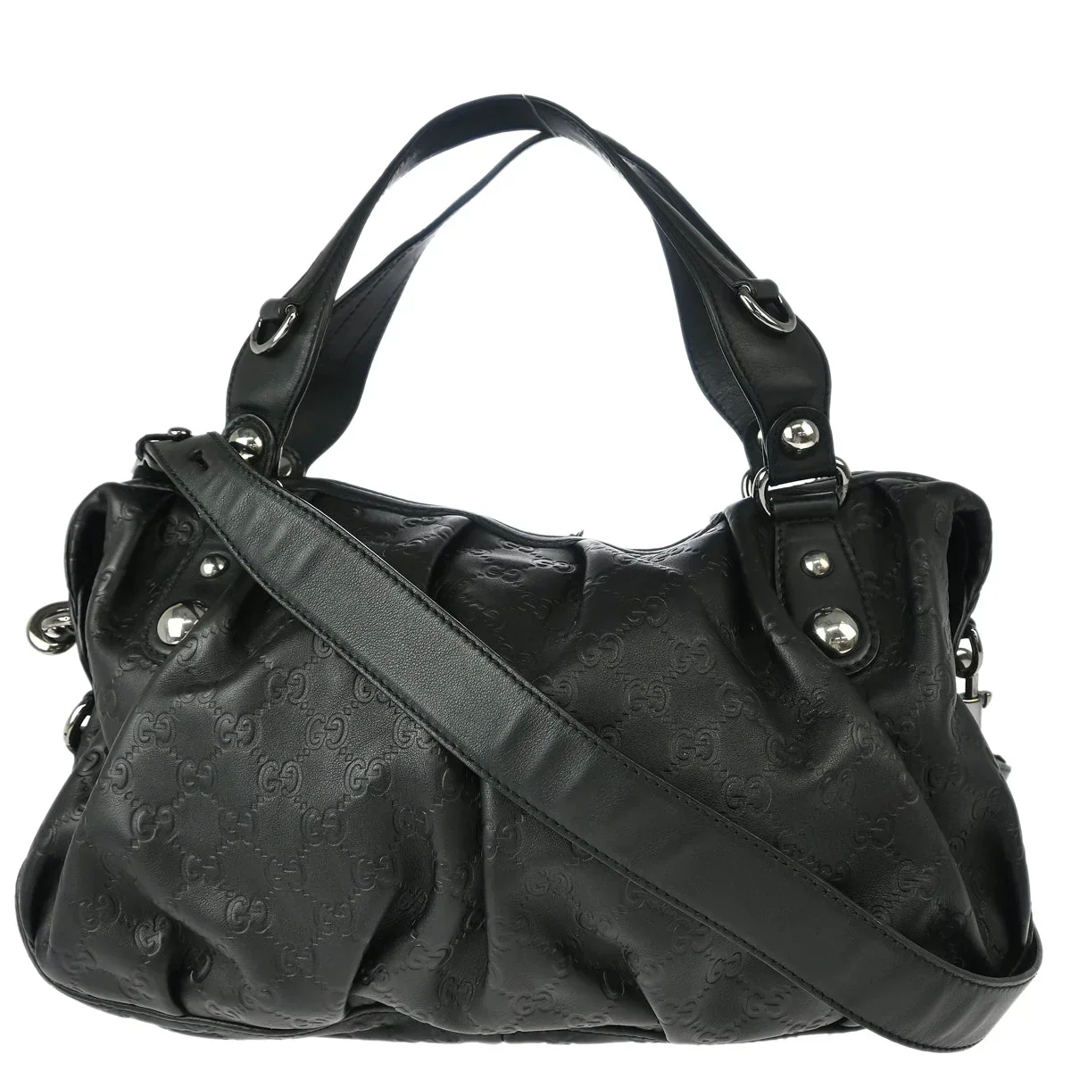 Gucci Black Leather 2way Shoulder Handbag - Image 2