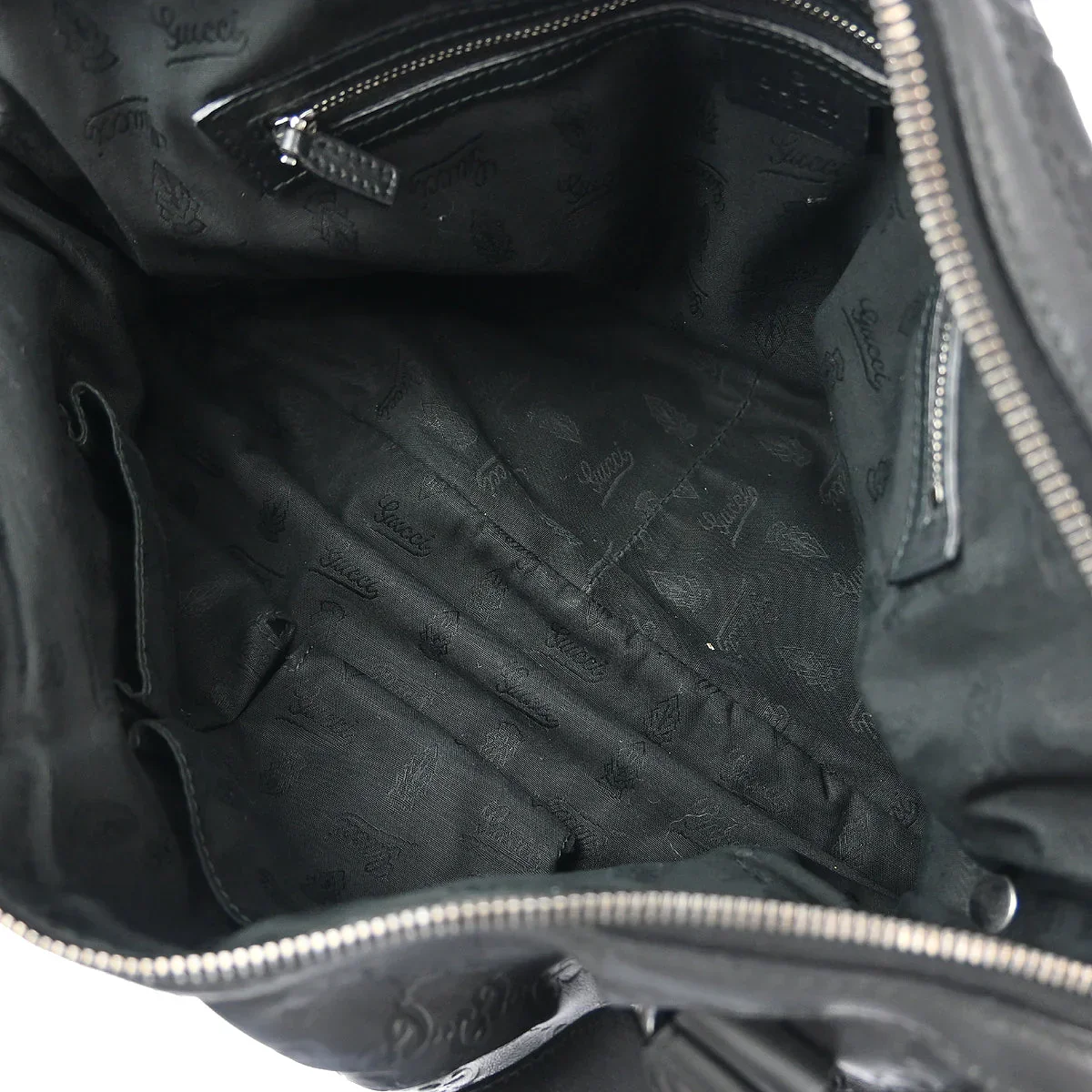 Gucci Black Leather 2way Shoulder Handbag - Image 8