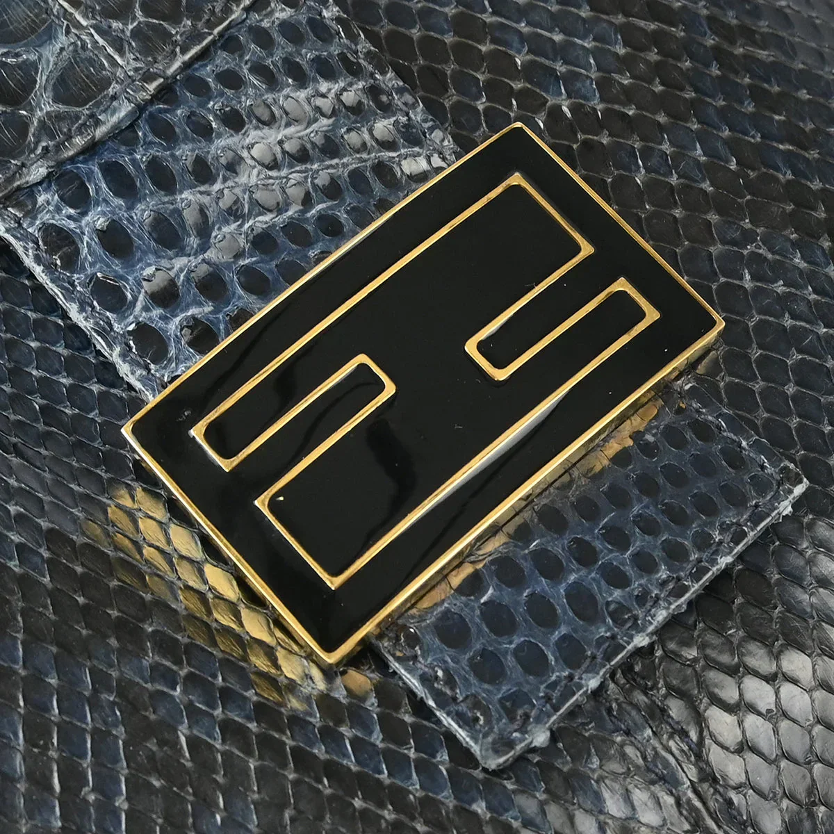 Fendi * Navy Python Handbag - Image 4