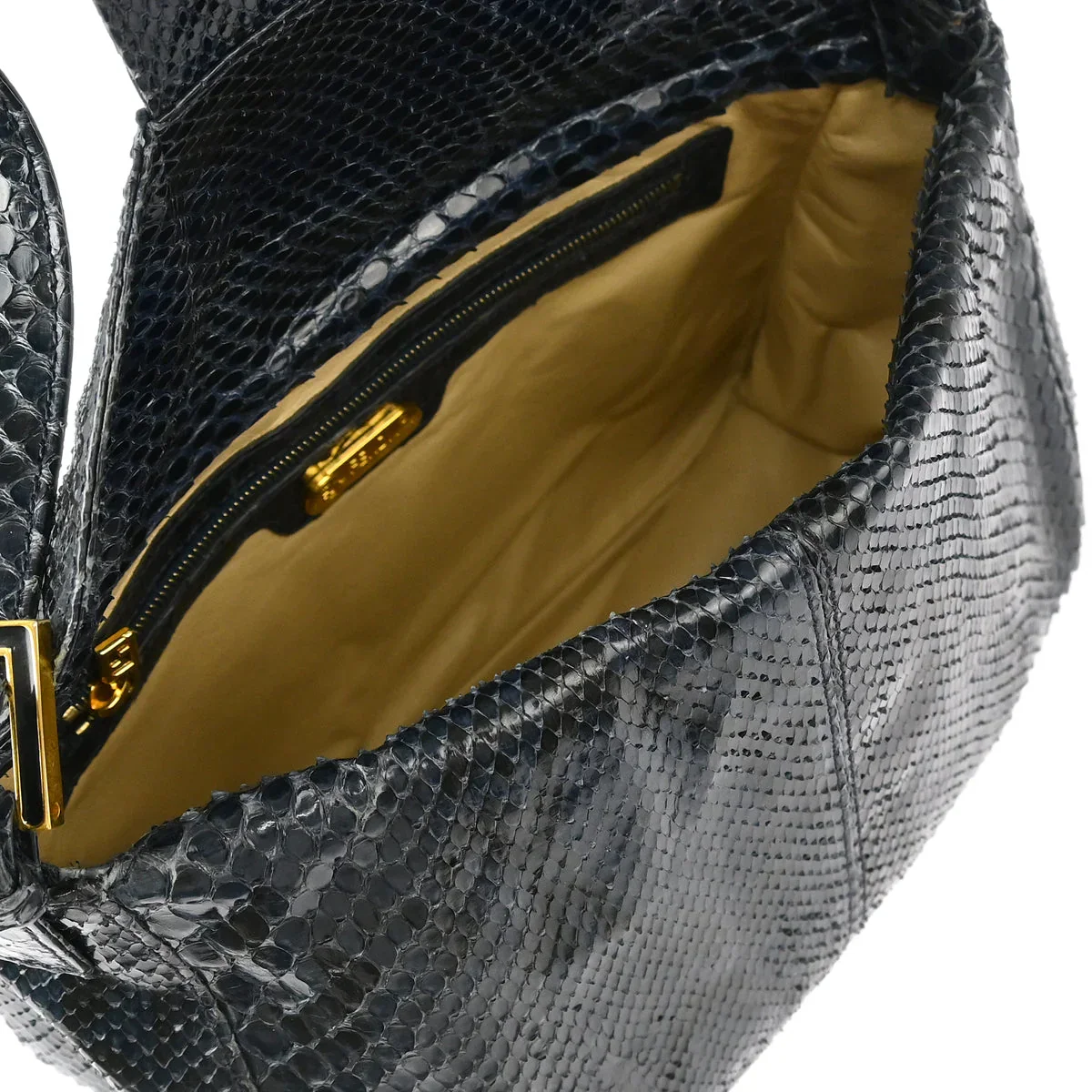 Fendi * Navy Python Handbag - Image 7