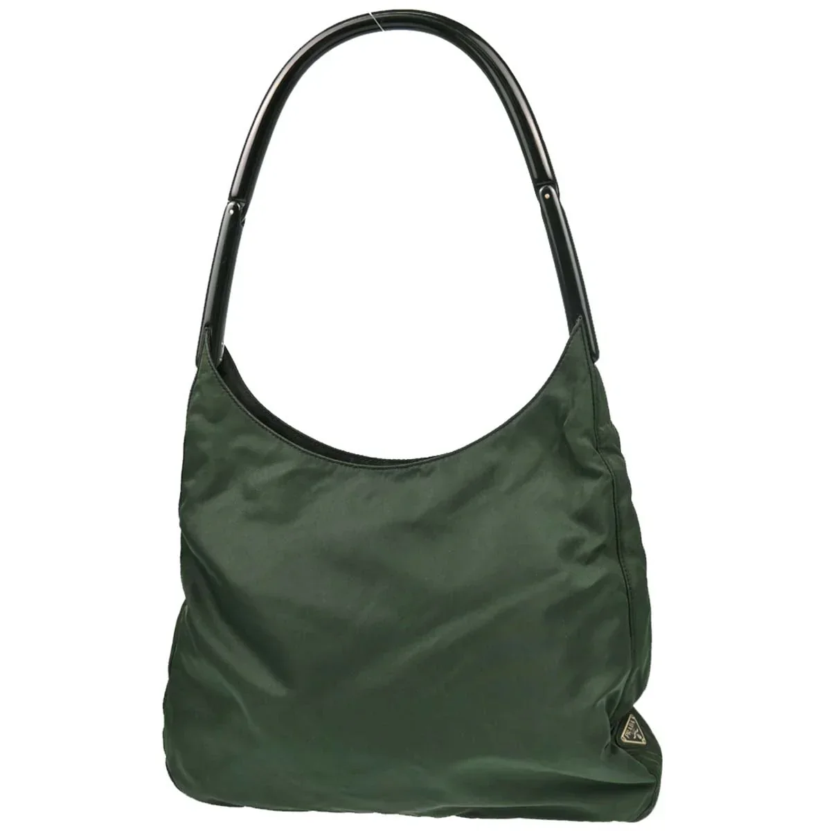 Prada Dark Green Nylon Handbag - Image 2
