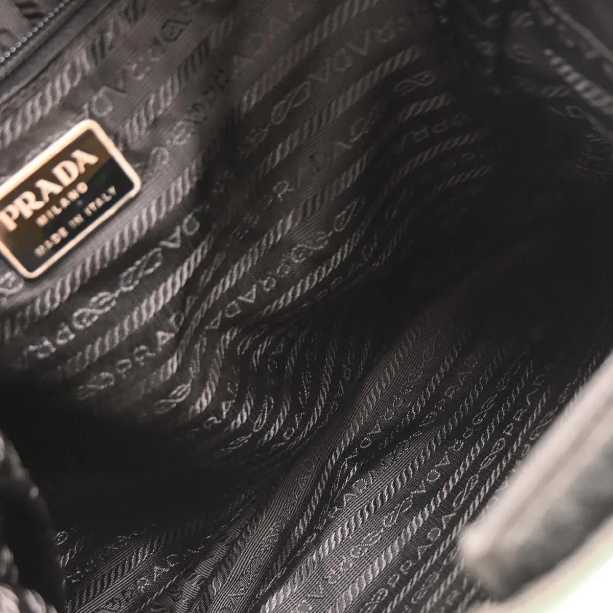 Prada Dark Green Nylon Handbag - Image 8