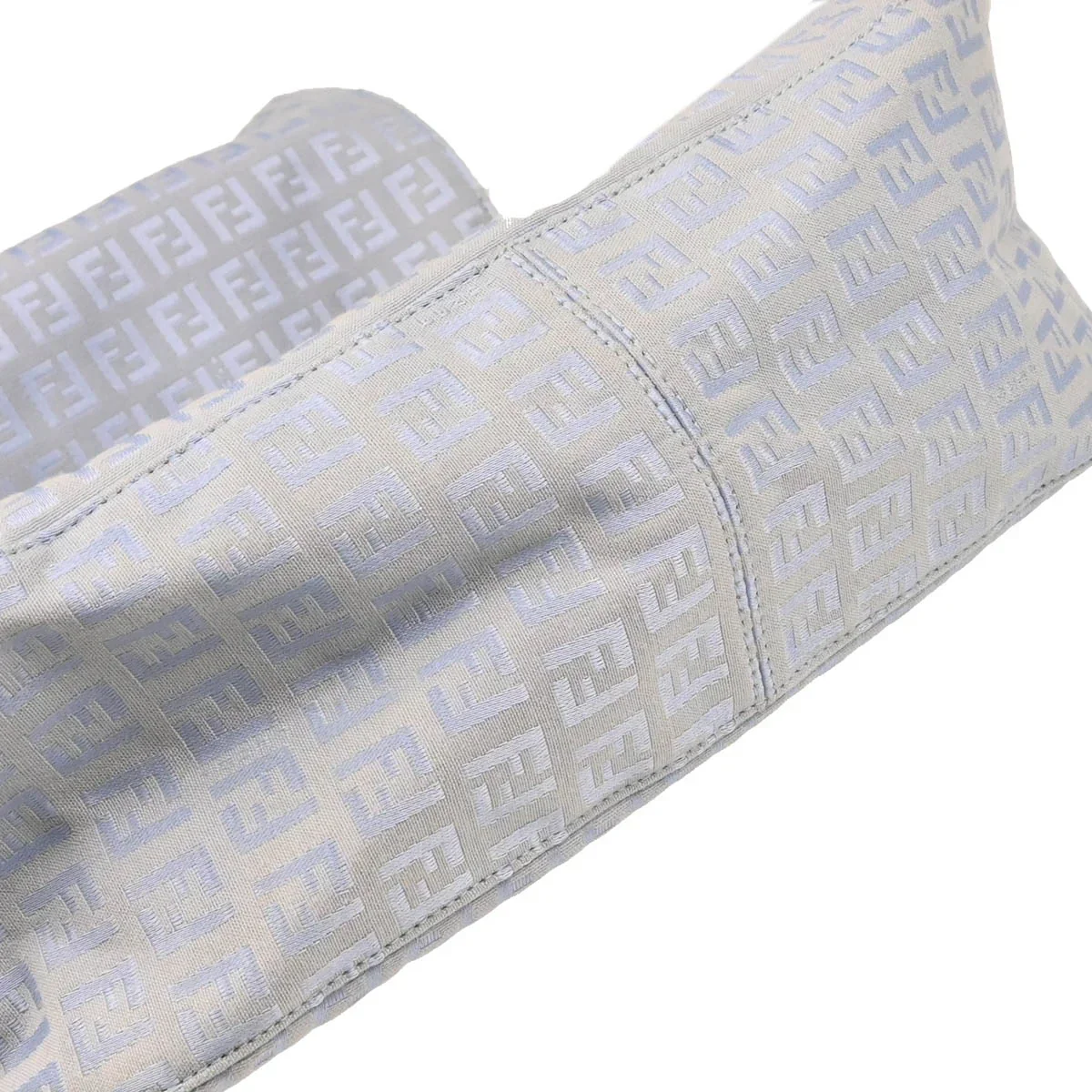 Fendi Light Blue Zucchino Mamma Baguette Handbag - Image 4