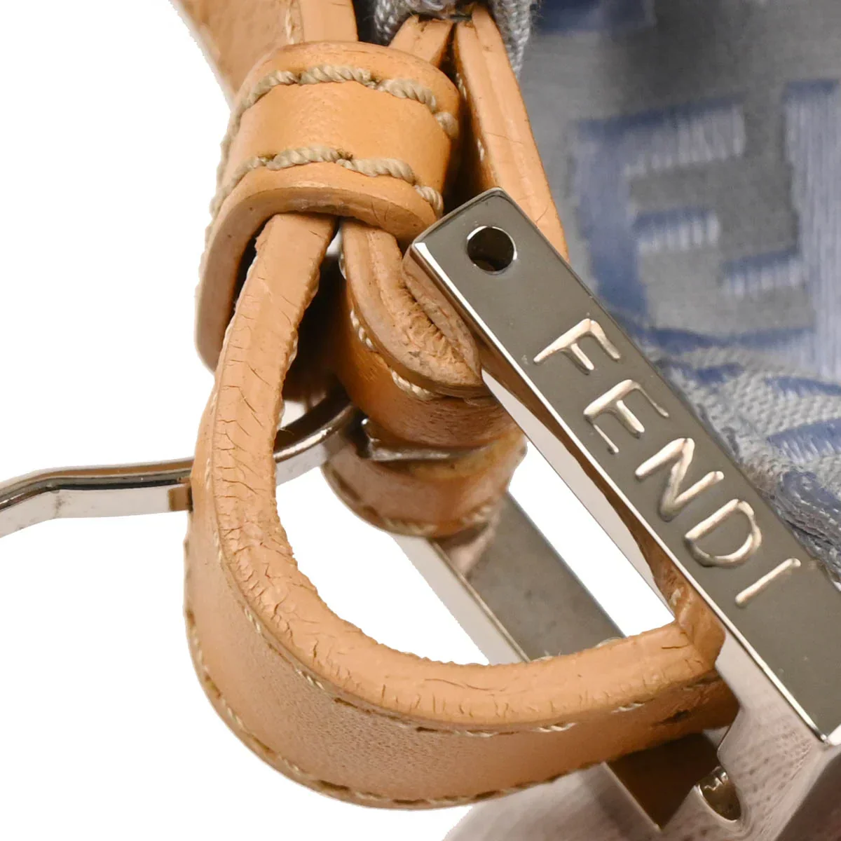 Fendi Light Blue Zucchino Mamma Baguette Handbag - Image 9