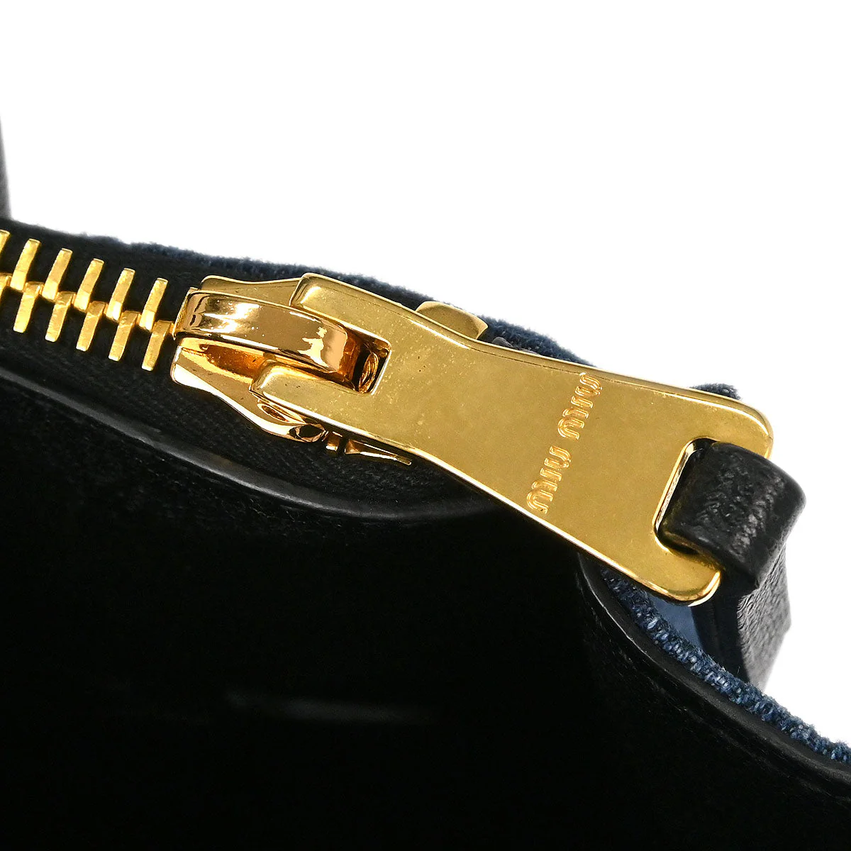 Miu Miu Blue Denim Biker 2way Shoulder Handbag - Image 8