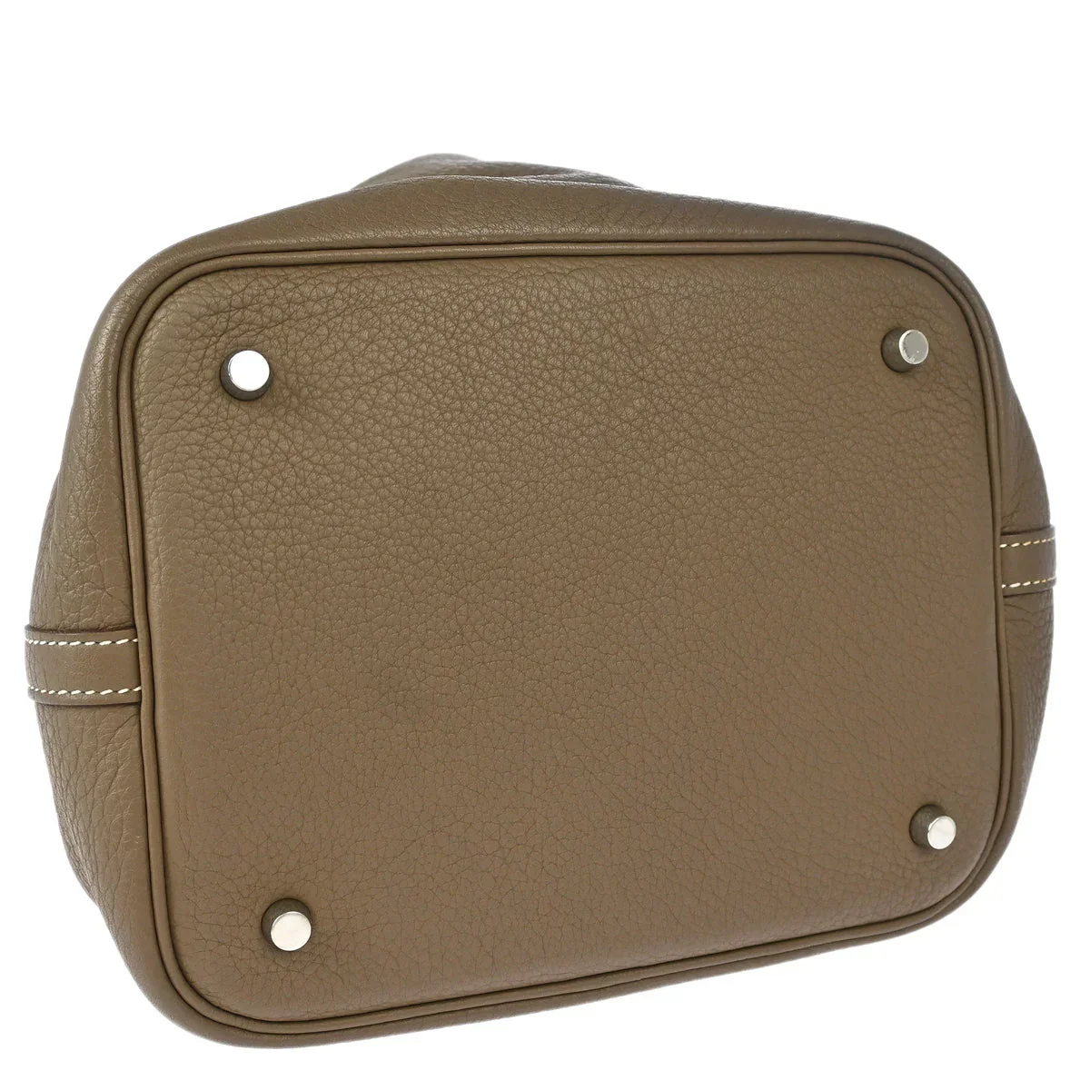 Hermes 2009 Etoupe Gray Taurillon Clemence Picotin Lock 22 MM Handbag - Image 4