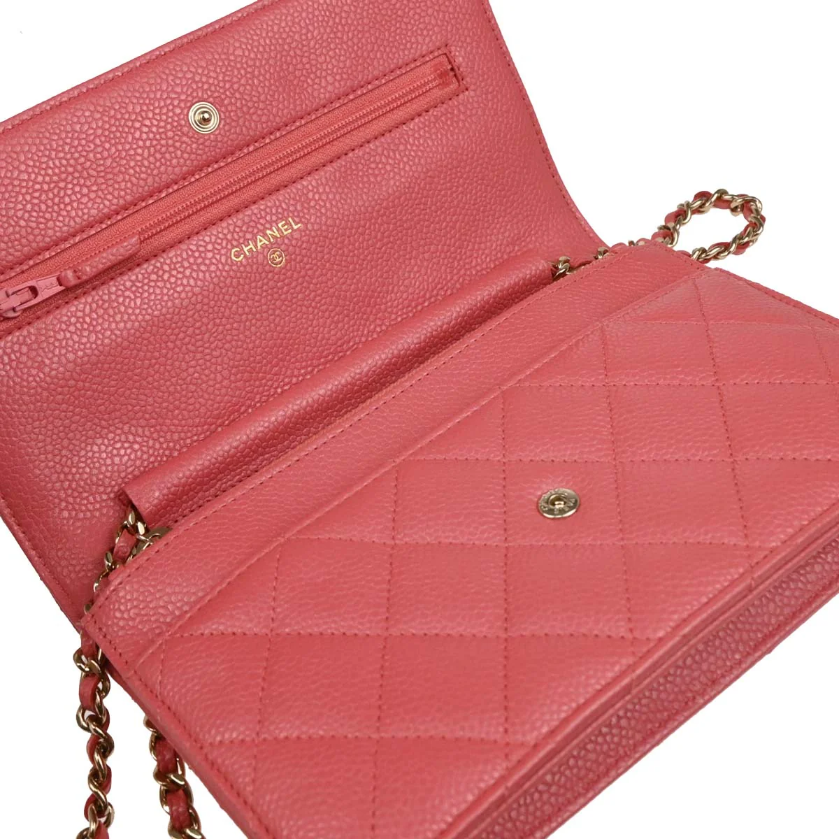 Chanel 2018 Pink Caviar Classic WOC Wallet On Chain - Image 8