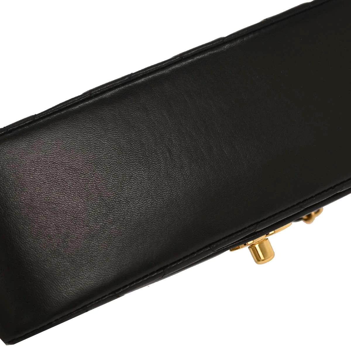 Chanel 1991-1994 Black Lambskin Small Diana Shoulder Bag - Image 4