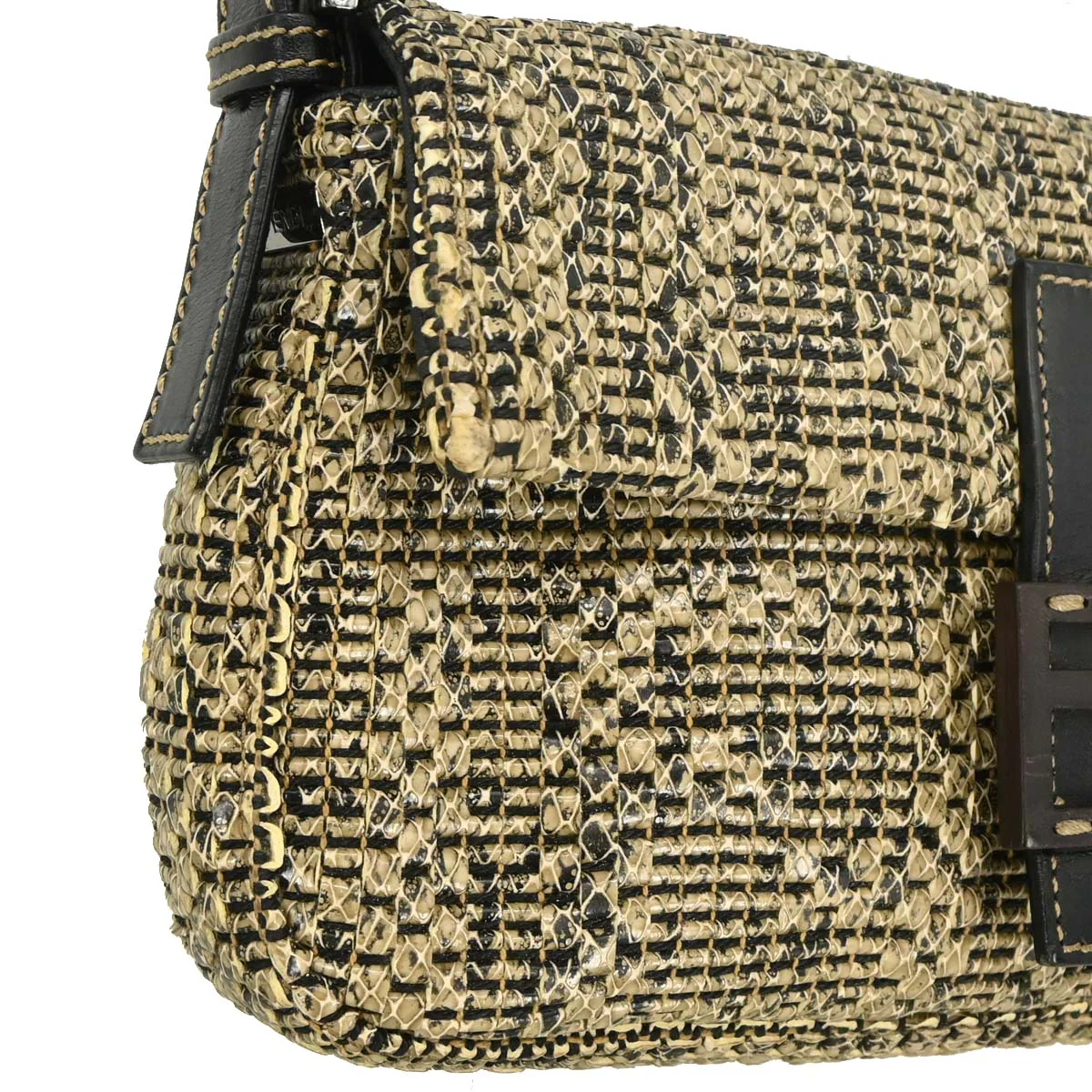 Fendi * Beige Python Baguette Handbag - Image 3