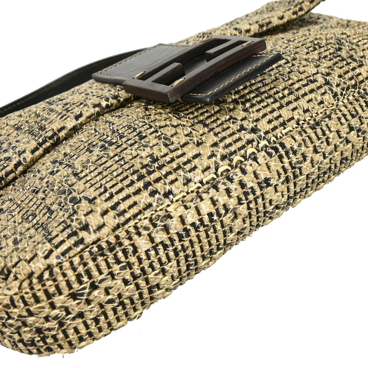 Fendi * Beige Python Baguette Handbag - Image 4
