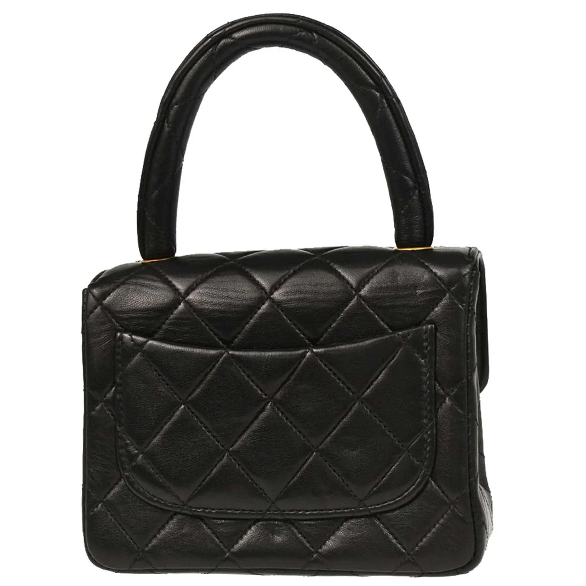 Chanel Black Lambskin Top Handle Handbag - Image 2
