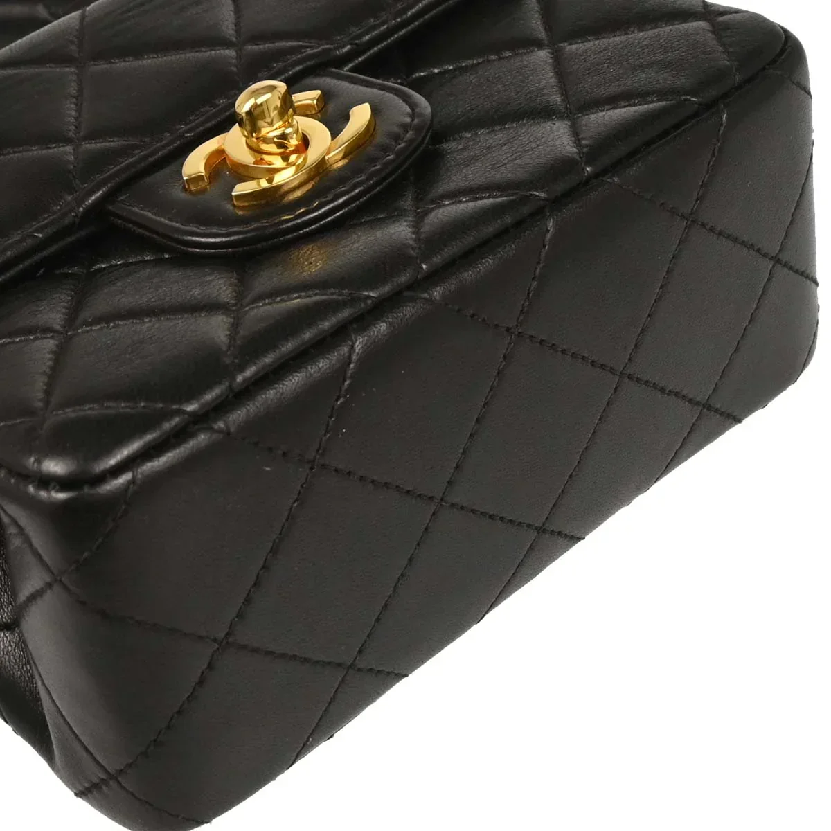 Chanel Black Lambskin Top Handle Handbag - Image 4