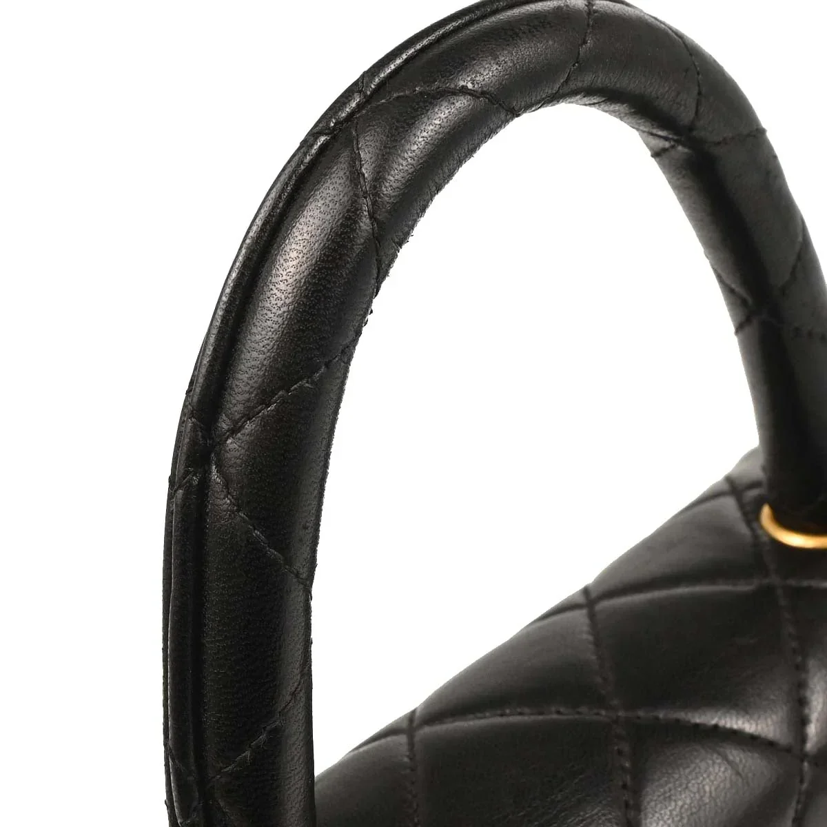 Chanel Black Lambskin Top Handle Handbag - Image 6