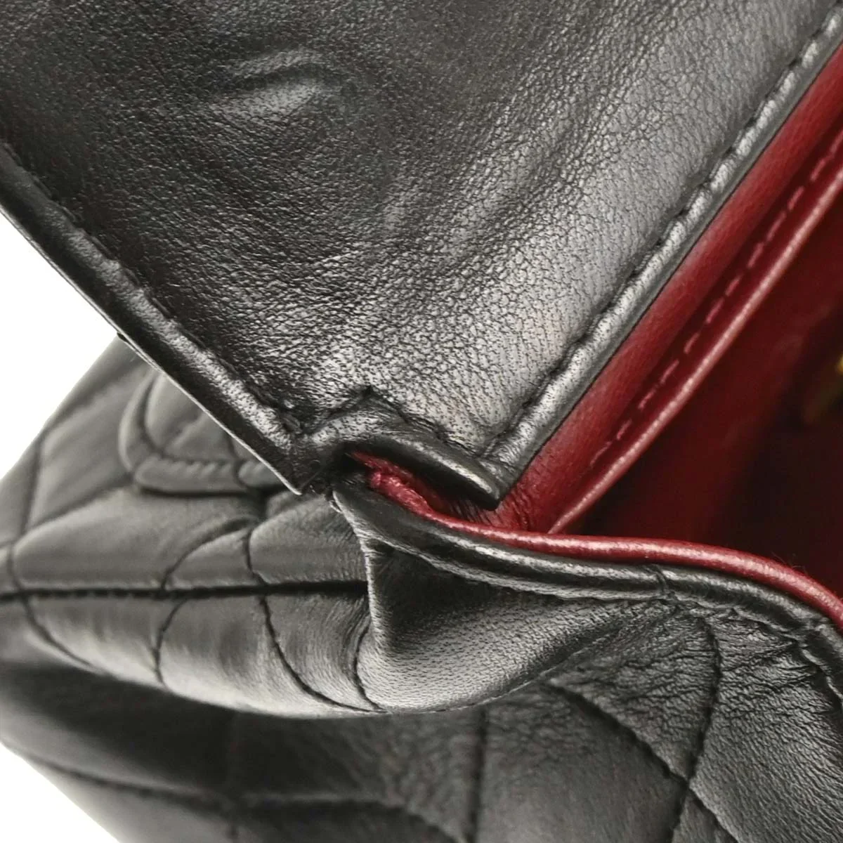 Chanel Black Lambskin Top Handle Handbag - Image 7