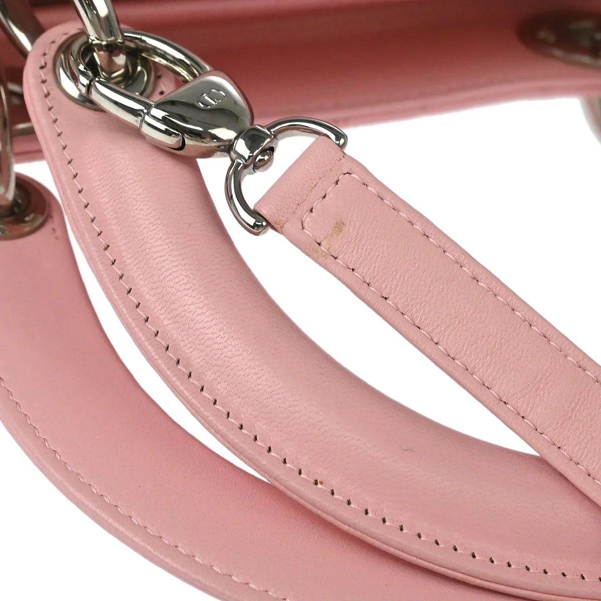 Christian Dior 2004 Pink Lambskin Medium Lady Dior Cannage Handbag - Image 6